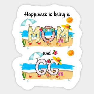 Happiness Is Being A Mom And Gg Summer Beach Happy Mother's Day Sticker